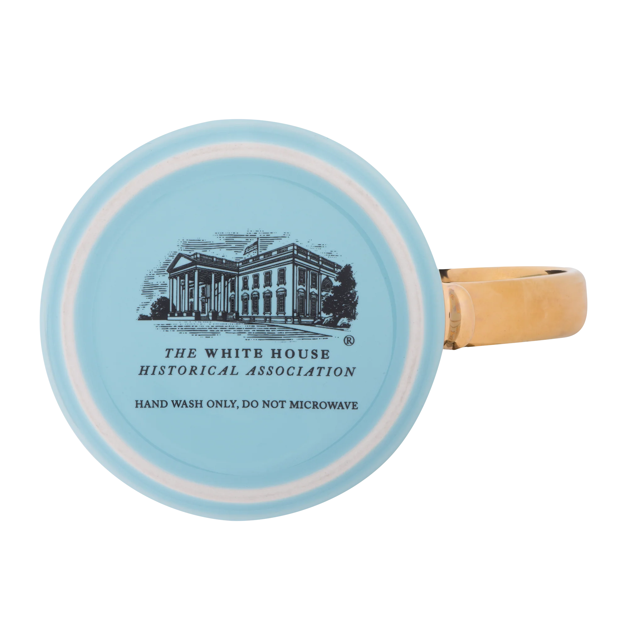 Light Blue White House Mug - Image 3